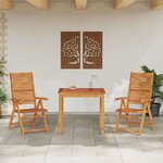 vidaXL Ensemble de salle à manger pour jardin 3 Pièces Marron