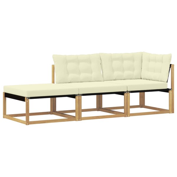 vidaXL Ensemble de canapés d'extérieur Bois d'Acacia Massif Blanc