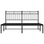 vidaXL Cadre de lit métal sans matelas et tête de lit noir 160x200 cm