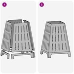 vidaXL Braise Noir 50 x 50 x 70 cm Acier laminé à froid