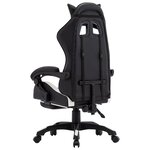 vidaXL Fauteuil de jeux vidéo et repose-pied Blanc et noir Similicuir