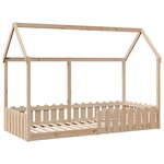 vidaXL Cadre de lit d'enfants forme de maison 90x190cm bois massif pin