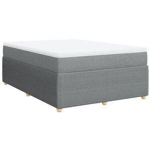 vidaXL Sommier à lattes de lit avec matelas Gris clair 160x200cm Tissu