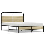vidaXL Cadre de lit sans matelas 135x190 cm chêne sonoma