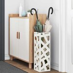 vidaXL Porte-parapluie Blanc 15 5 x 15 5 x 49 cm Métal