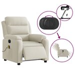vidaXL Fauteuil inclinable de massage électrique crème velours