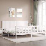 vidaXL Cadre de lit sans matelas blanc 200x200 cm bois massif de pin