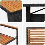 vidaXL Ensemble de salle à manger pour jardin 11 Pièces Noir polyrotin
