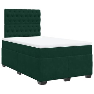 vidaXL Sommier à lattes de lit et matelas Vert foncé 120x200cm Velours
