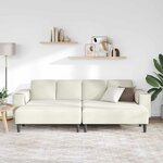 vidaXL Canapé de salon 3 Pièces Crème 250 x 188 x 76 cm
