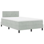Lit box spring vidaXL avec matelas en velours gris clair petit double