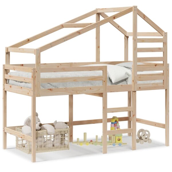 vidaXL Lit superposé avec échelle et toit sans matelas 90x190 cm