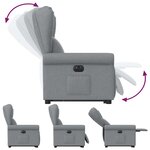 vidaXL Fauteuil inclinable électrique gris clair tissu