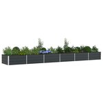 vidaXL Jardinière Anthracite 195 x 100 x 45 cm Acier galvanisé