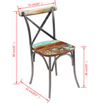 vidaXL Chaises à manger lot de 4 bois de récupération solide