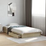 vidaXL Cadre de lit avec tiroirs sans matelas chêne sonoma 75x190 cm