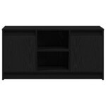 vidaXL Meuble TV avec éclairage LED en Chêne Noir  100x34x50 cm  fabriqué en bois d'ingénierie.