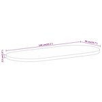 vidaXL Dessus de table 140x50x2 5 cm ovale bois massif de manguier