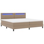 vidaXL Lit à ressorts avec matelas Cappuccino 200 x 200 cm Simili cuir