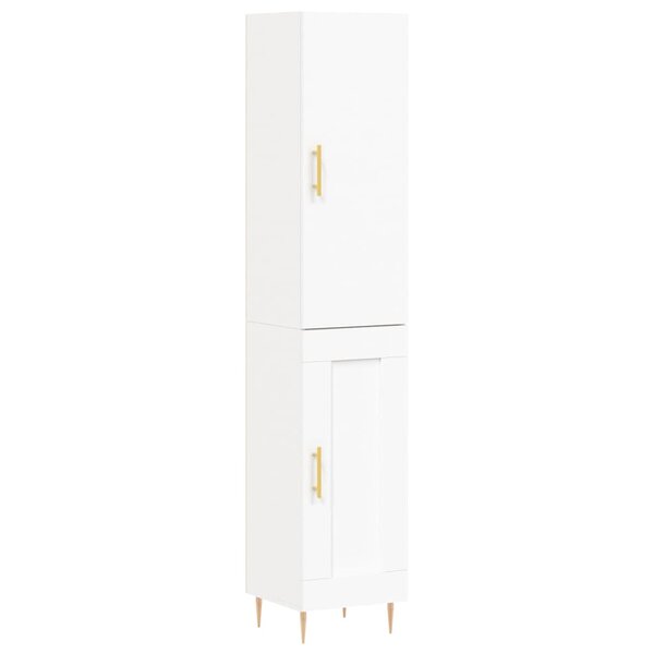 vidaXL Buffet haut Blanc 34 5x34x180 cm Bois d'ingénierie