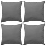 vidaXL Oreiller d'extérieur lot de 4 45 x 45 cm Gris
