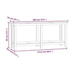 vidaXL Banc de travail Noir 180x50x80 cm Bois de pin massif