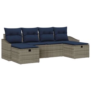 vidaXL Ensemble de Canapés avec coussin 5 Pièces polyrotin