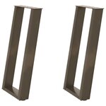 vidaXL Pieds de table console en U  2 pièces  acier naturel  38 x (72-73) cm