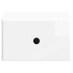 vidaXL Cabinet de chevet mural Blanc brillant 34 5 x 33 x 20 cm