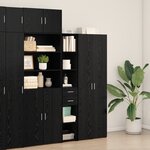 vidaXL Highboard Chêne Noir 30x42 5x185 cm Bois d'ingénierie