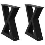 vidaXL Pieds de table basse 2 pièces Noir 30 x (30-31 3) cm Acier