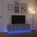 vidaXL Meuble TV avec lumières LED sonoma gris 160 5x41x50 cm