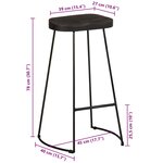 vidaXL Tabourets de bar lot de 2 noir 45x40x78 cm bois manguier massif