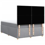 vidaXL Sommier à lattes de lit avec matelas Gris clair 140x190cm Tissu