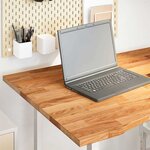 vidaXL Dessus de bureau marron clair bois chêne massif rectangulaire
