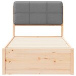 vidaXL Cadre de lit avec tête de lit rembourrée Gris clair 75 x 190 cm