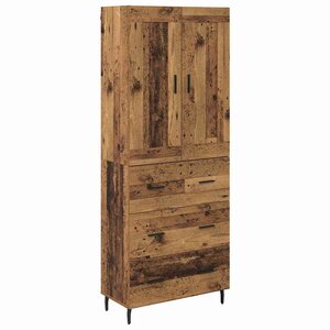 vidaXL Haut Armoire 2 Pièces Bois Ancien Bois Aggloméré et Verre