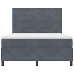 vidaXL Lit à ressorts avec matelas Gris foncé 140 x 190 cm Velours