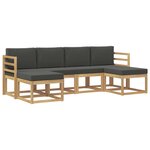 vidaXL Ensemble de canapés d'extérieur 6 pc Blanc et anthracite