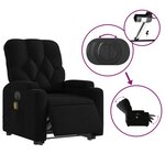 vidaXL Fauteuil inclinable de massage électrique Noir Tissu