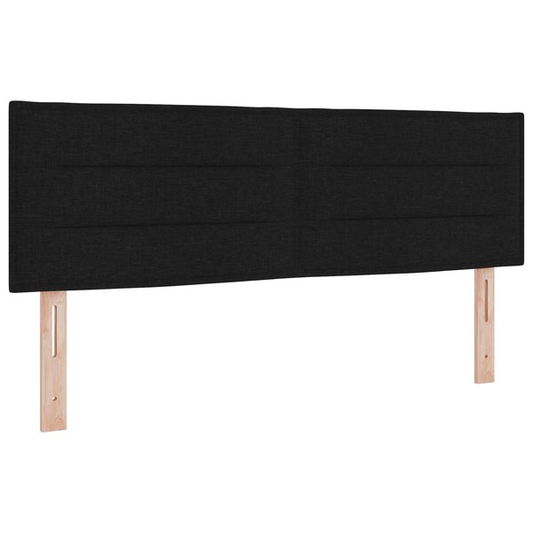 Tête de lit design lignes noir 140 cm en tissu
