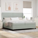 vidaXL Lit à ressorts avec matelas Gris clair 200 x 200 cm Velours