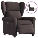 vidaXL Fauteuil inclinable électrique Marron foncé Tissu