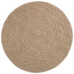vidaXL Tapis de surface Rond Moiré HUARTE Naturel Ø 200 CM Polyester