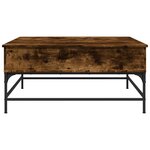 vidaXL Table basse chêne fumé 95x95x45 cm bois d'ingénierie et métal
