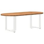 vidaXL Table à manger 220x100x74 cm bois de chêne massif ovale