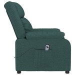 vidaXL Fauteuil inclinable électrique Vert foncé Tissu