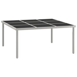 vidaXL Table de salle à manger de jardin 170x170x74 5cm Verre et acier