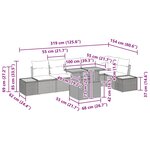 vidaXL Ensemble de canapé de jardin 7 Pièces Beige Poly rotin