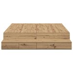 vidaXL Cadre de lit avec rangement avec tiroir Chêne artisanal 150 cm